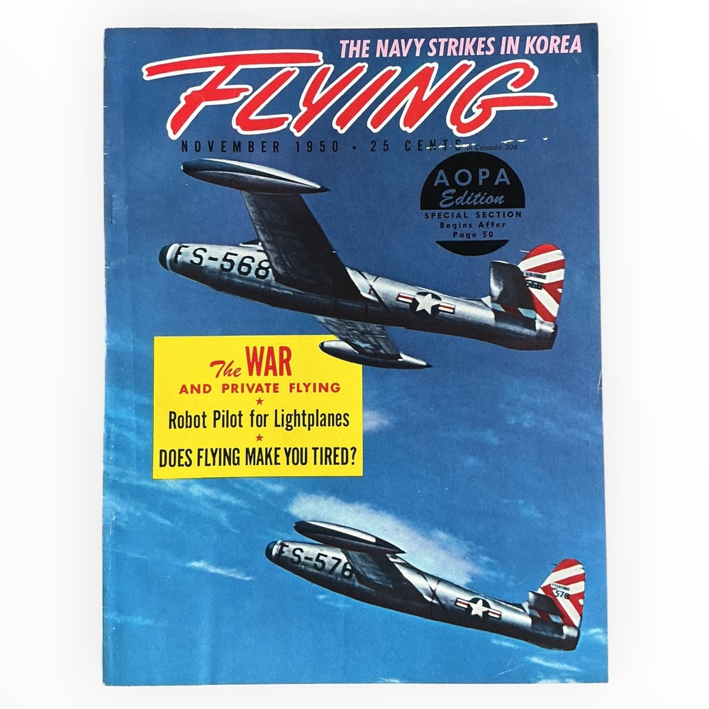 Flying Magazine November 1950 Navy Strikes Korea Thunderjet AOPA Korean War